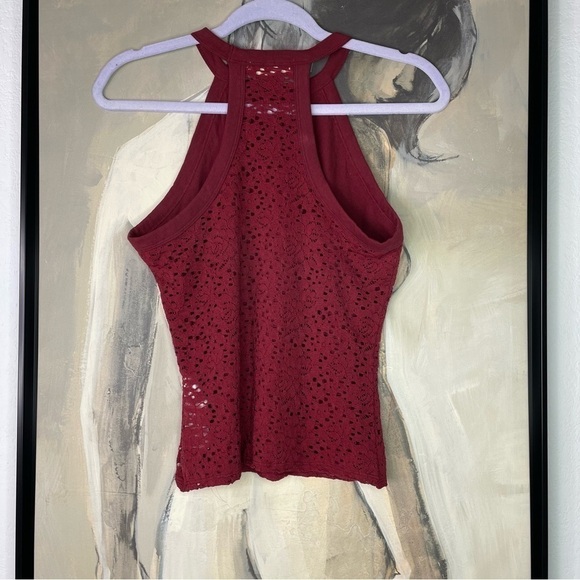 Hollister Maroon Lace Racerback Top - Picture 5 of 7